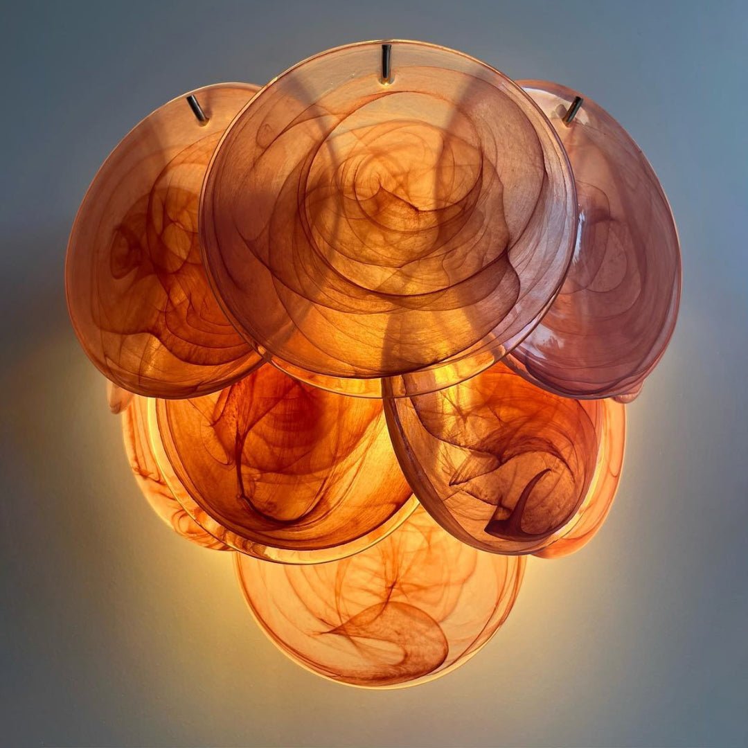 Pink Vintage Murano Glass Wall Lamp - Dia 13.4″(34cm) x H 11″(28cm) Set Of 2PinkBlushlighting