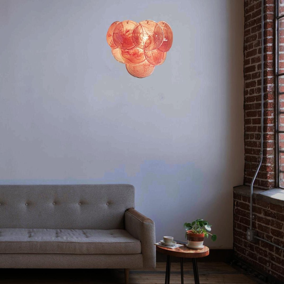 Pink Vintage Murano Glass Wall Lamp - Dia 13.4″(34cm) x H 11″(28cm)PinkBlushlighting
