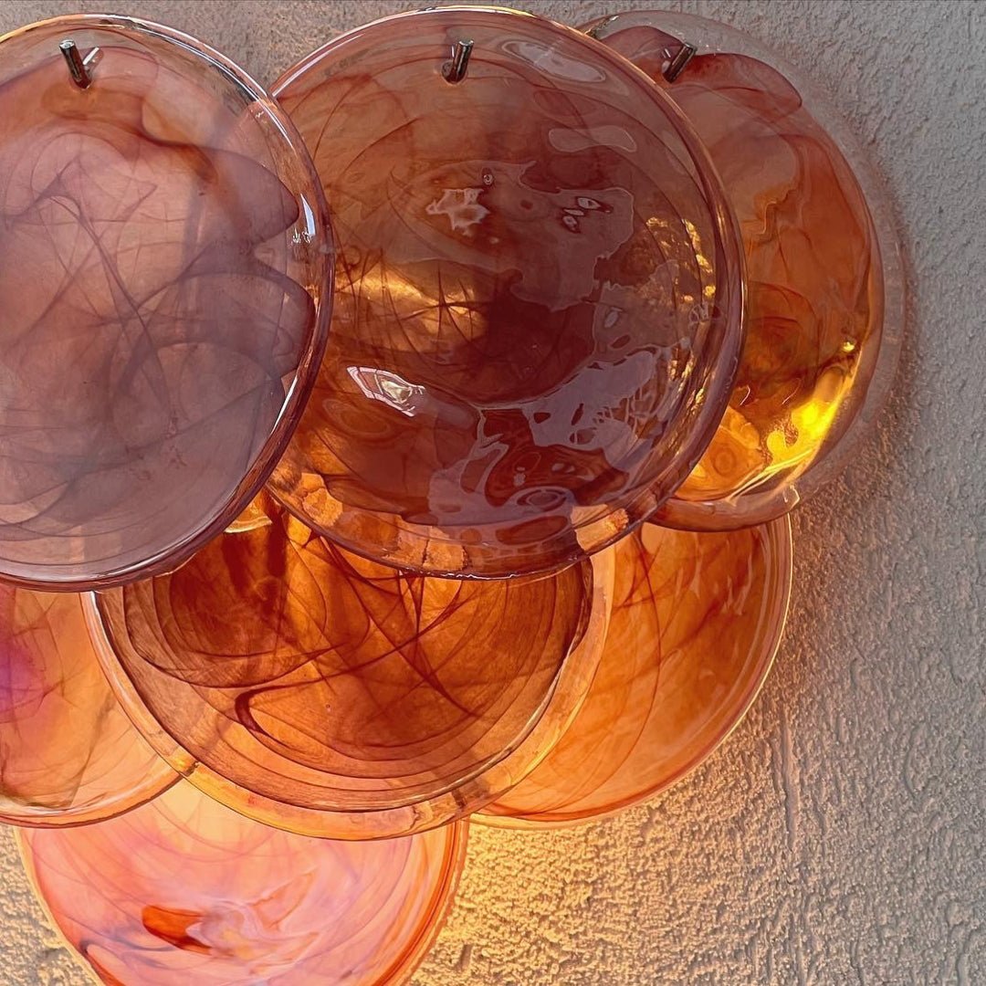 Pink Vintage Murano Glass Wall Lamp - Dia 13.4″(34cm) x H 11″(28cm) Set Of 2PinkBlushlighting