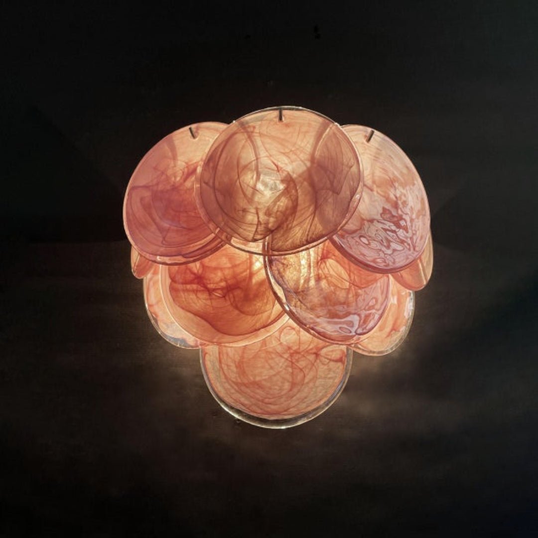 Pink Vintage Murano Glass Wall Lamp - Dia 13.4″(34cm) x H 11″(28cm) Set Of 2PinkBlushlighting