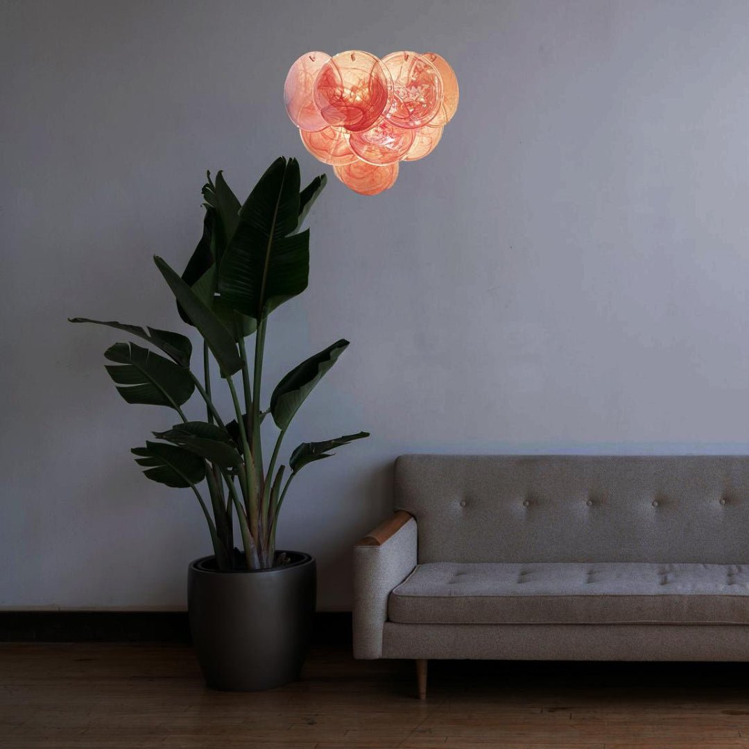 Pink Vintage Murano Glass Wall Lamp - Dia 13.4″(34cm) x H 11″(28cm)PinkBlushlighting