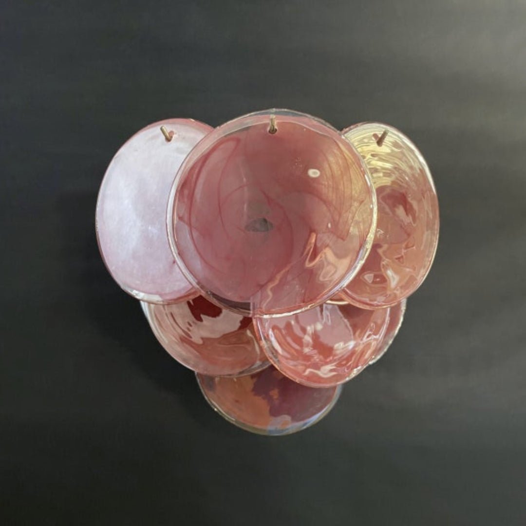 Pink Vintage Murano Glass Wall Lamp - Dia 13.4″(34cm) x H 11″(28cm) Set Of 2PinkBlushlighting