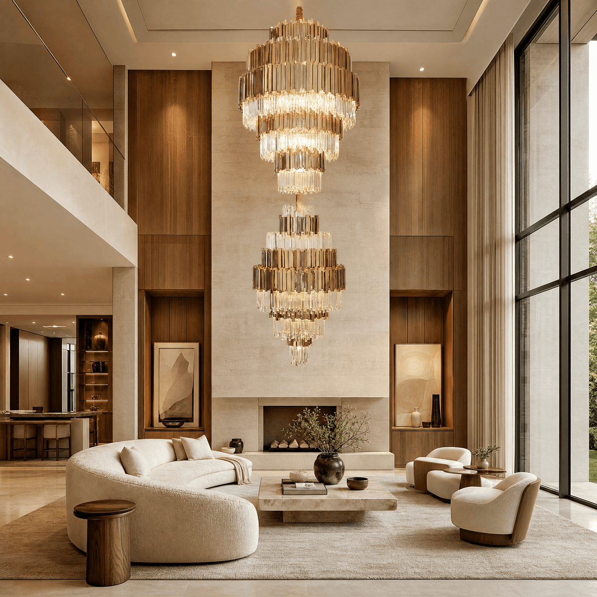 Pioggia Crystal Duo Chandelier - Blushlighting