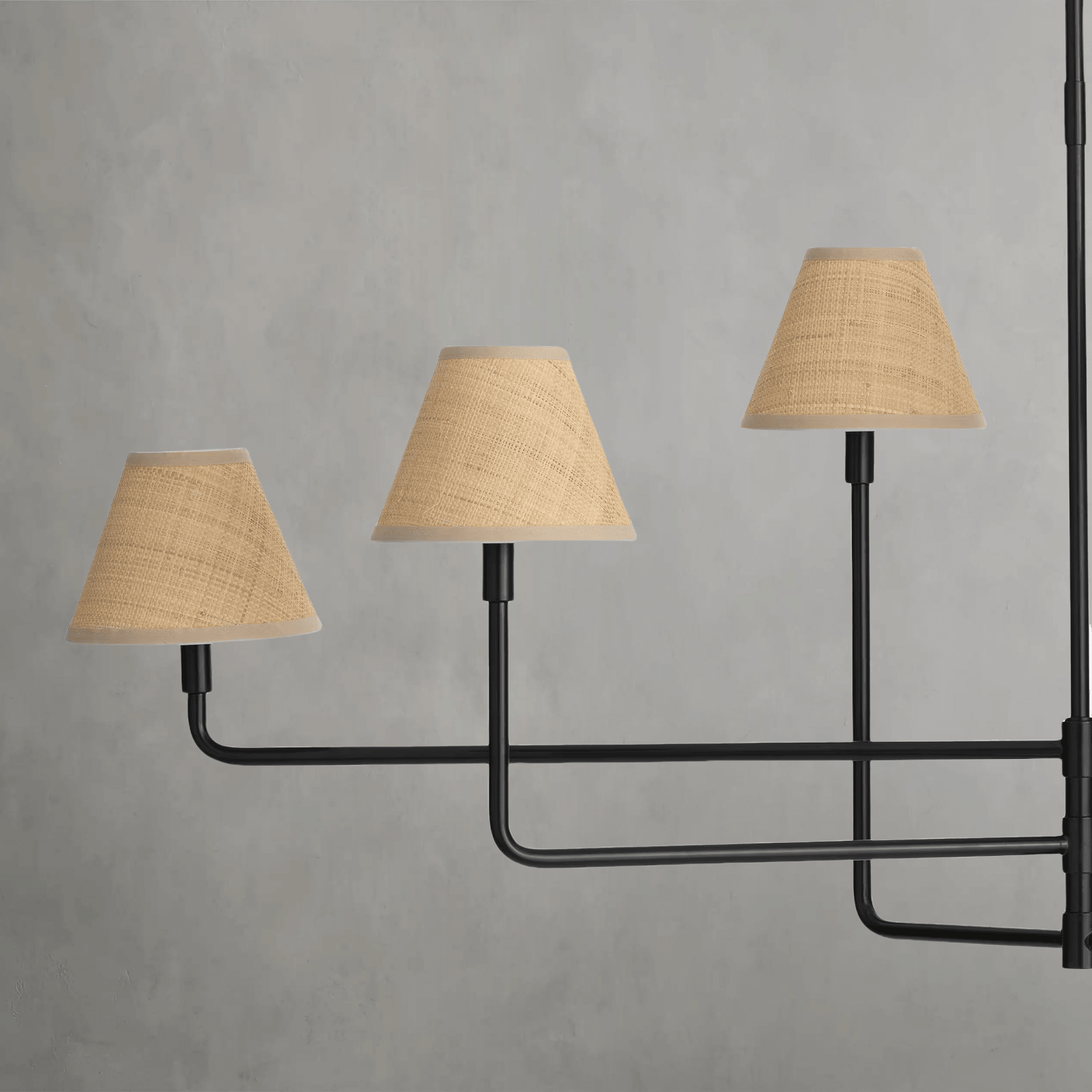 Polara Rattan Chandelier in Blackened Brass - Blushlighting