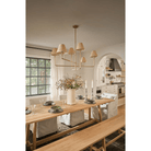 Polara Rattan Chandelier in Blackened Brass - Blushlighting