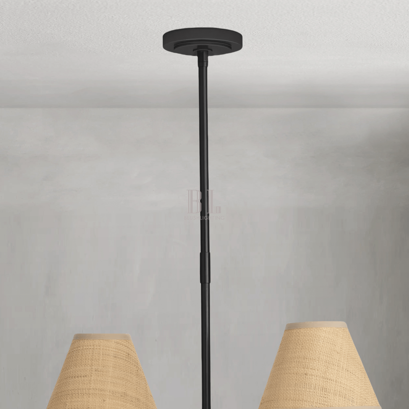 Polara Rattan Chandelier in Blackened Brass - Blushlighting