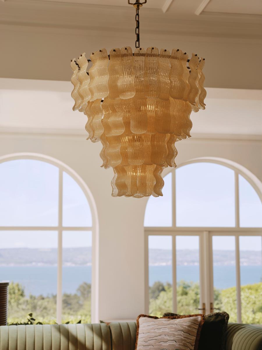 Pollensa Glass Chandelier - ∅ 29.5″ x H 37.4″Gold & YellowBlushlighting