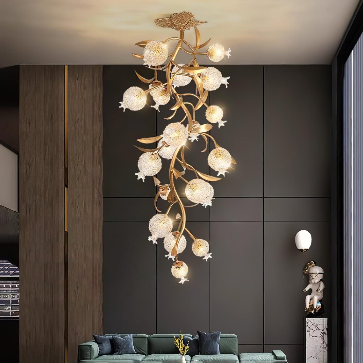 Pomegranate Brass Branch Chandelier - ∅ 19.7″ x H 51.2″ / Dia 50cm x H 130cmDark CopperBlushlighting