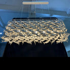 Porcelain Fish Shaped Dining Table Chandelier - Round: 60cm (24")Dx 2m (6ft 7") HBlushlighting