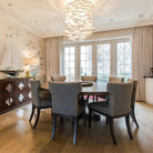 Porcelain Fish Shaped Dining Table Chandelier - Round: 60cm (24")Dx 2m (6ft 7") HBlushlighting
