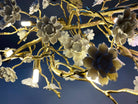 Post-Modern Art Brass and Ceramics Flower Pendant Branch Chandelier for Living/Dining Room-Chandeliers-Blushlighting
