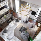 Post - Modern Extra Large Stainless Steel Long Tassel Chandelier - D59.1"*H59.1"SilverWarm LightBlushlighting