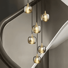 Post - modern Extra - long Pendant Light Fixtures for Staircase/High - ceiling Space/Foyer - 6 Lights: D11.8"AmberWarm LightBlushlighting