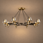 Post-modern Light Luxury Full Brass Chandelier for Living Room/Bedroom - 8 Lights: D39.4"*H8.7"Smoky GreyWarm LightBlushlighting