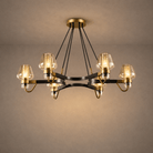 Post-modern Light Luxury Full Brass Chandelier for Living Room/Bedroom - 6 Lights: D35.8"*H8.7"/15kgSmoky GreyWarm LightBlushlighting