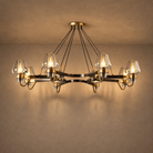 Post-modern Light Luxury Full Brass Chandelier for Living Room/Bedroom - 8 Lights: D39.4"*H8.7"ClearWarm LightBlushlighting