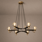 Post-modern Light Luxury Full Brass Chandelier for Living Room/Bedroom - 6 Lights: D30.7"*H8.7"/12kgSmoky GreyWarm LightBlushlighting