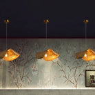 Postmodern Withered Leaf Parlor Pendant Lighting Fixture in Brass - Style A/Two curved edges/L17.7"*W11.02"*H7.08"Warm LightBlushlighting