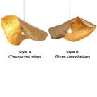 Postmodern Withered Leaf Parlor Pendant Lighting Fixture in Brass - Style A/Two curved edges/L17.7"*W11.02"*H7.08"Warm LightBlushlighting