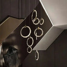 Primary Crystal 12 Rings Staircase Chandelier - Blushlighting