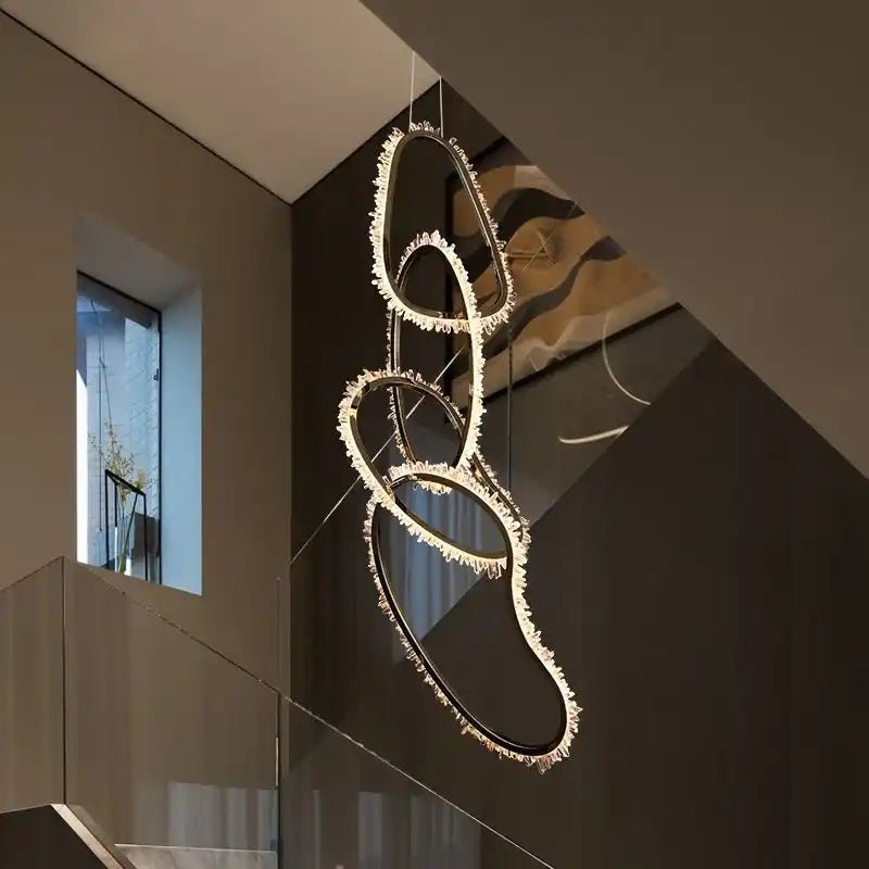 Primary Crystal 5 Rings Chandelier - Blushlighting