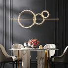 Primary Crystal Cluster Island Chandelier - 4 RingsBlushlighting