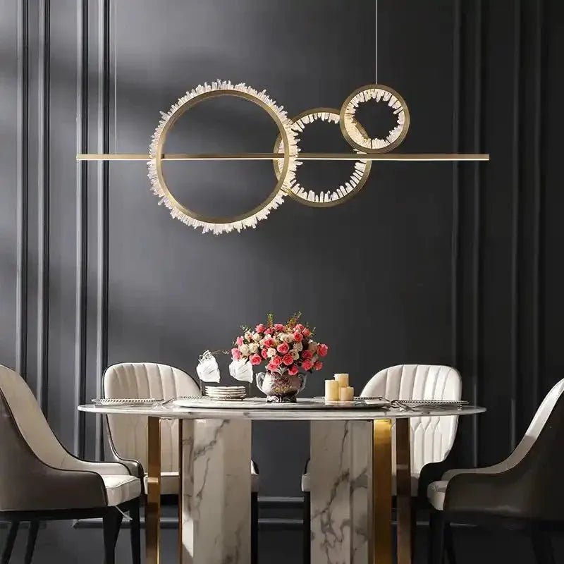 Primary Crystal Cluster Island Chandelier - 4 RingsBlushlighting