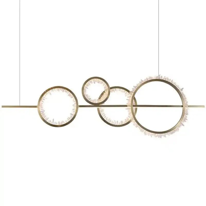 Primary Crystal Cluster Island Chandelier - 4 RingsBlushlighting
