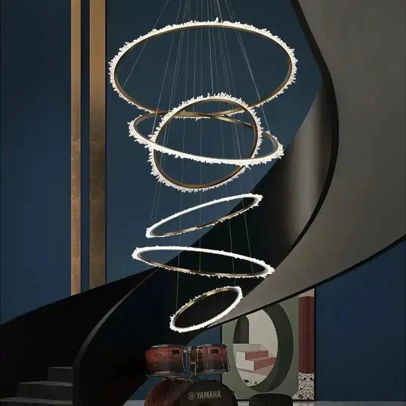 Primary Crystal Multi Rings Chandelier - 6 Rings: 15.7"D + 23.6"D + 31.5"D + 39.4"D + 47.2"D + 59"DBlushlighting