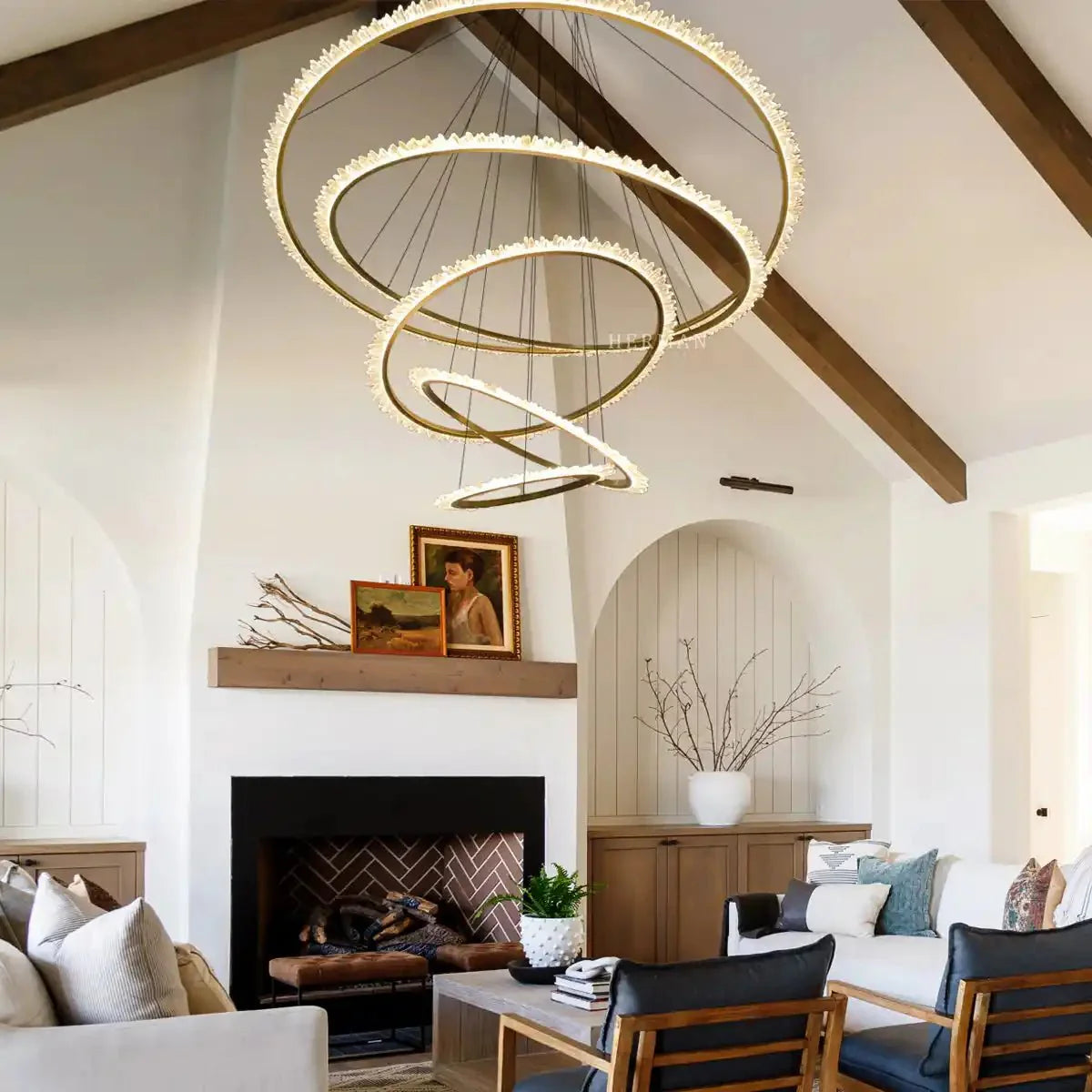 Primary Crystal Multi Rings Chandelier - Blushlighting