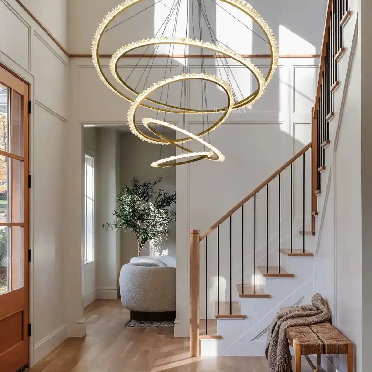 Primary Crystal Multi Rings Chandelier - 5 Rings: 15.7"D + 23.6"D + 31.5"D + 47.2"D + 59"DBlushlighting