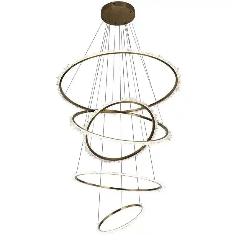 Primary Crystal Multi Rings Chandelier - 6 Rings: 15.7"D + 23.6"D + 31.5"D + 39.4"D + 47.2"D + 59"DBlushlighting