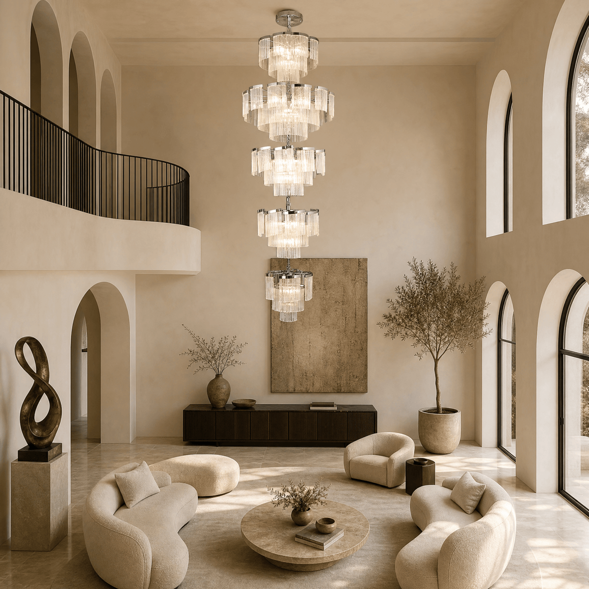 Prismata Crystal Modern Sculptural Ring Chandelier - Blushlighting