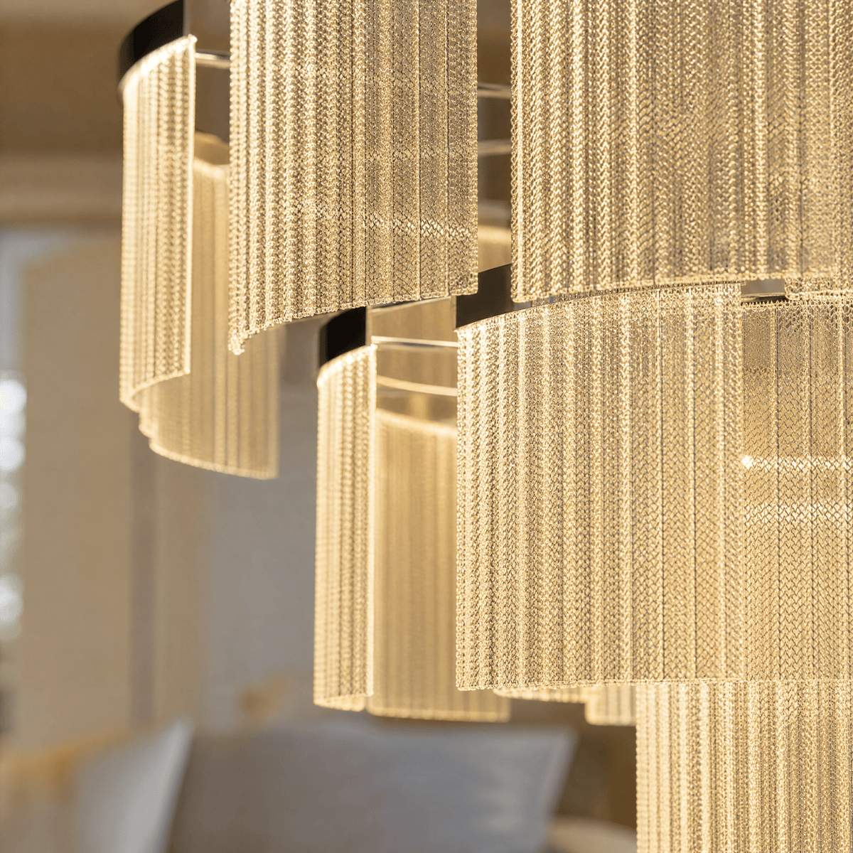 Prismata Crystal Modern Sculptural Ring Chandelier - 31.5in / 800mmBlushlighting