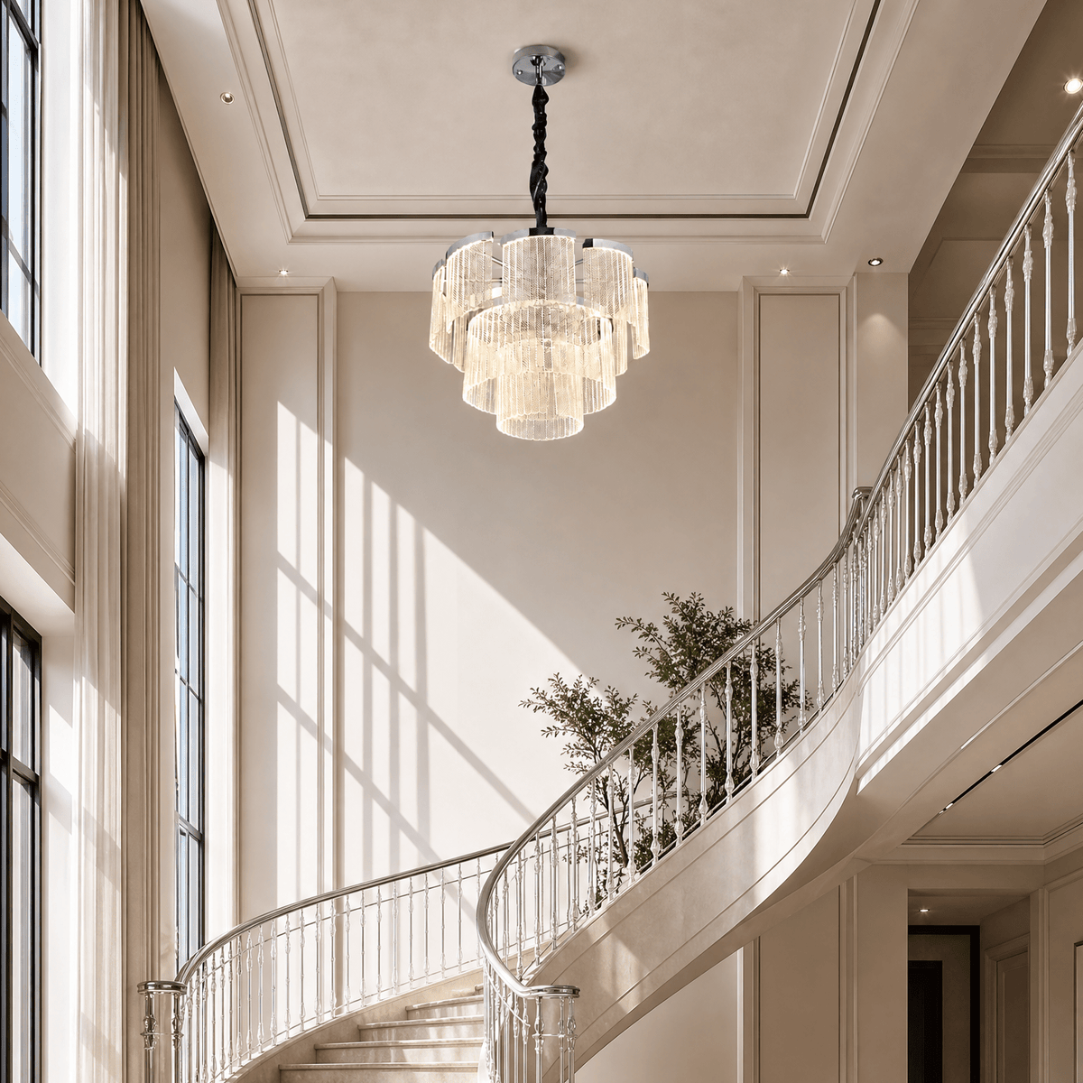 Prismata Crystal Modern Sculptural Ring Chandelier - 23.6in / 600mmBlushlighting
