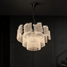 Prismata Crystal Modern Sculptural Ring Chandelier - 31.5in / 800mmBlushlighting