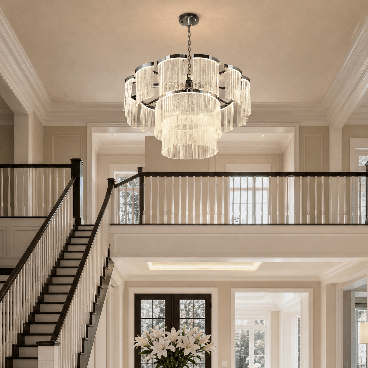 Prismata Crystal Modern Sculptural Ring Chandelier - 23.6in / 600mmBlushlighting