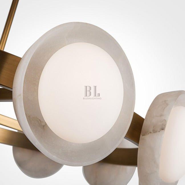 PrismFlow Alabaster Metal Chandelier - Urban BronzeBlushlighting