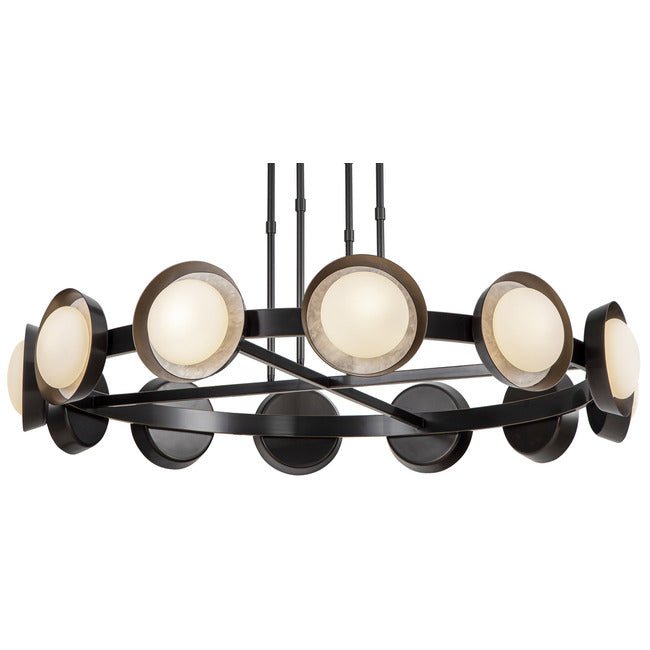 PrismFlow Alabaster Metal Chandelier - Urban BronzeBlushlighting