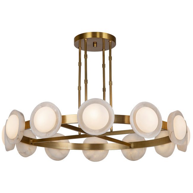 PrismFlow Alabaster Metal Chandelier - Alabaster / Vintage BrassBlushlighting