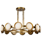 PrismFlow Alabaster Metal Chandelier - Vintage BrassBlushlighting