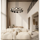 PrismFlow Alabaster Metal Chandelier - Urban BronzeBlushlighting