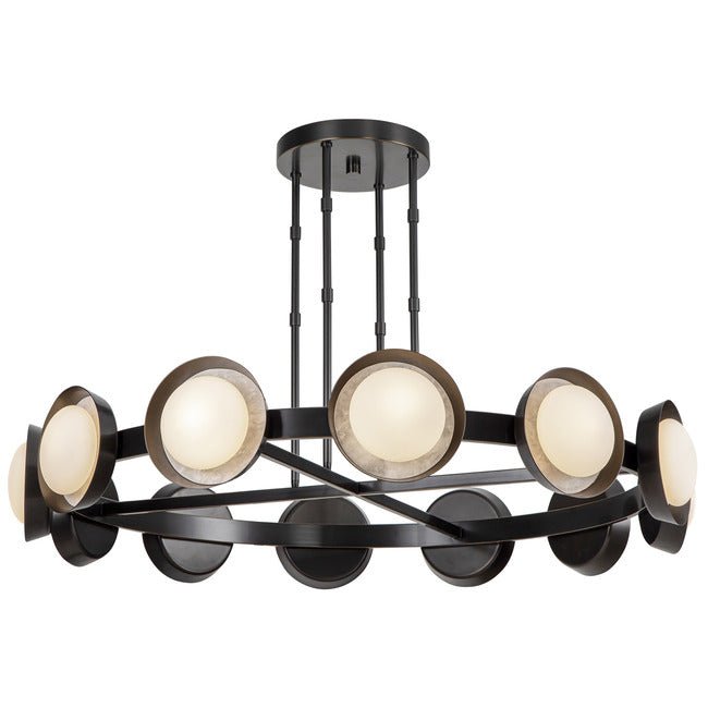 PrismFlow Alabaster Metal Chandelier - Urban BronzeBlushlighting