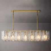 Lattice Modern Linear Glass Chandelier 67" for Living Room