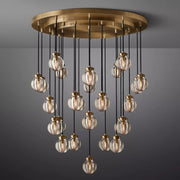 Pearl Round Glass Chandelier, Round Chandelier for Staircase