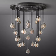 Pearl Round Glass Chandelier, Round Chandelier for Staircase