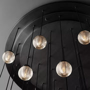 Pearl Round Glass Chandelier, Round Chandelier for Staircase