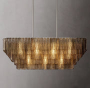 Sirene Glass Rectangular Chandelier 59", Glamorous Chandeliers