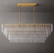 Sirene Glass Rectangular Chandelier 59", Glamorous Chandeliers