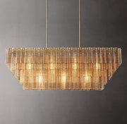 Sirene Glass Rectangular Chandelier 59", Glamorous Chandeliers